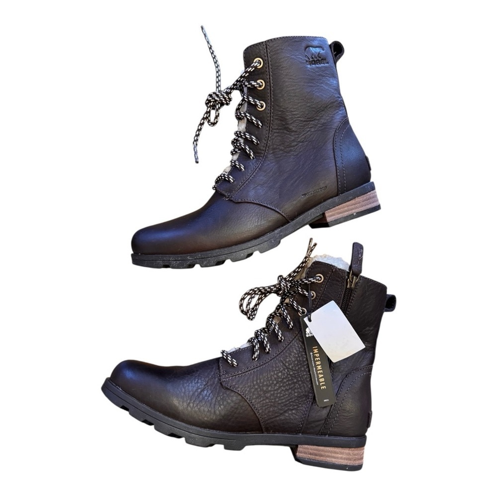 Sorel Women's Emelie Short Lace Cozy Leather Boot- Waterproof NWT - Picture 10 of 11